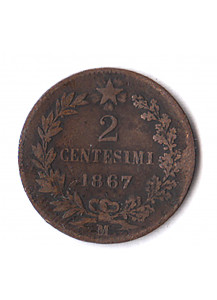 1867 - 2 Centesimi Zecca Milano Vittorio Emanuele II MB